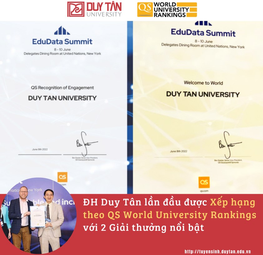 Đại học Duy Tân được xếp hạng QS World University Rankings 2023 với 2 giải thưởng nổi bật